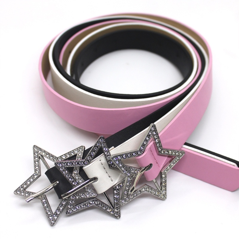 KING Hot Girl Dây Thắt Lưng Phương Tây Siêu Nổ Pha Lê Star-Buckle Cho Quần Jean