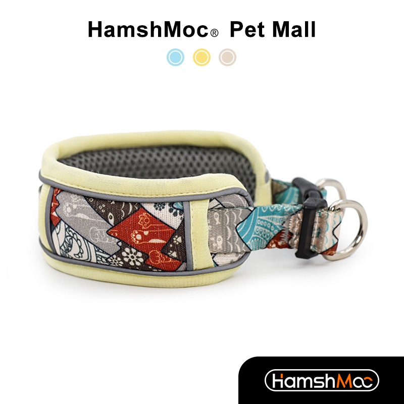 HamshMoc Phản Quang Cổ Chó Có Thể Điều Chỉnh Cổ Thú Cưng Lưới Thoáng Khí Có Khóa Chắc Chắn Nylon Mềm Mại Bền Đẹp Cho Chó