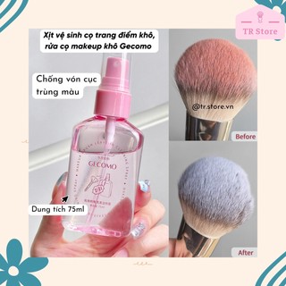 Xịt vệ sinh cọ trang điểm khô, rửa cọ makeup khô Gecomo 75ml