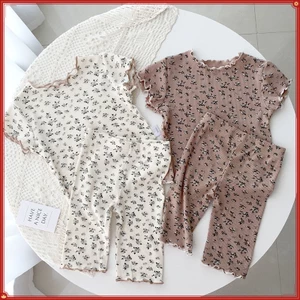 Bộ Đồ Ngủ Mùa Hè Trẻ Em 80-140CM Ice Silk Mỏng Hai Mảnh Homewear Điều Hòa Không Khí Bé Gái Tay Ngắn Phù Hợp Với Trẻ Em Phù Hợp Với 7NJP
