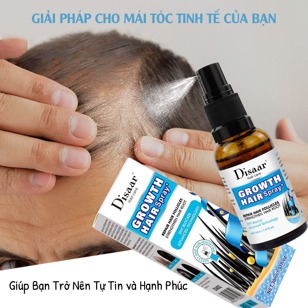 Tinh Chất Thảo Dược Kích Thích Mọc Tóc và Phục Hồi Hư Tổn Từ Sâu Bên Trong Disaar Growth Hair Spray