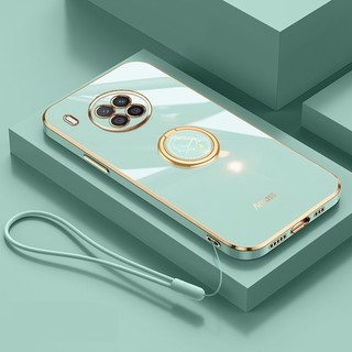 Ốp Điện Thoại Silicon Siêu Mỏng Cho Huawei Y9A Nova 8i Deluxe Bảo Vệ Mùa Thu Dây Vàng Có Vòng Đồng Hồ Và Dây Buộc