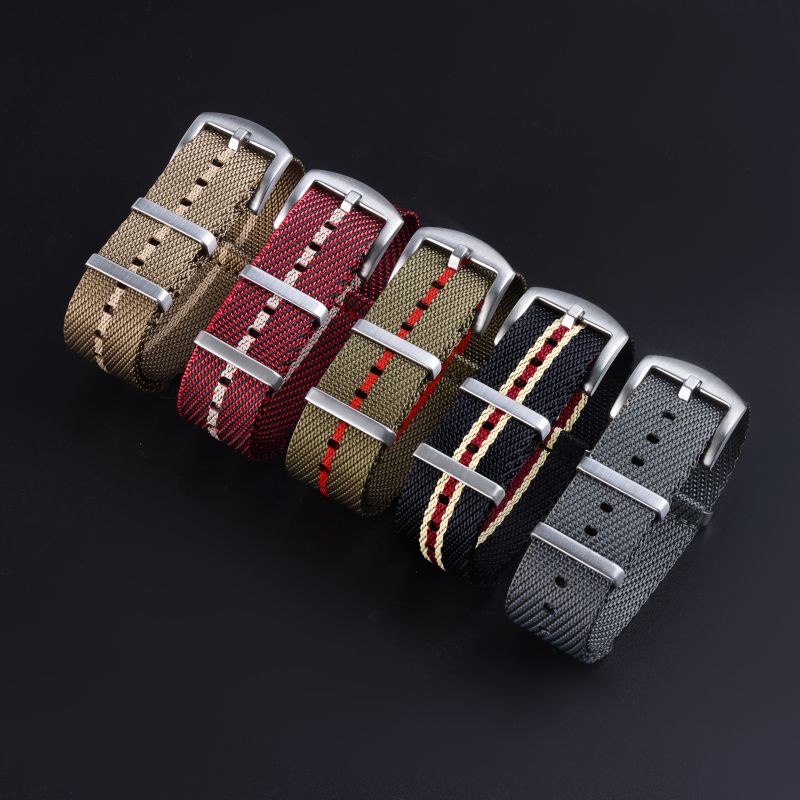 Dây Đeo Đồng Hồ Bằng Nylon Bền NATO ZULU 18mm 20mm 22mm Phong Cách Quân Đội One Piece