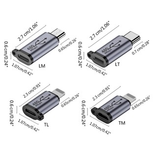 Charmantcc1 Nữ Sang Nam Sạc Adapter Mạnh Mẽ Hợp Kim Nhôm Kết Nối Chuyển Đổi 480Mbps Đồng Bộ Dữ Liệu Cho Lapto
