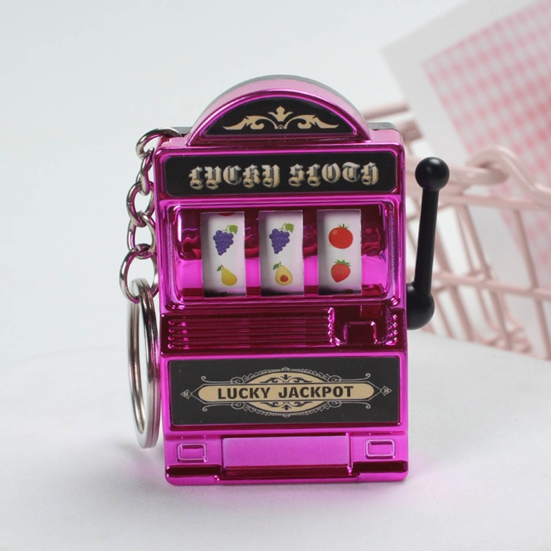 Ppy Khe Cắm Máy Móc Khóa Lucky Charm Jackpot Móc Khóa Mini Casino Mặt Dây Chuyền Túi Charm
