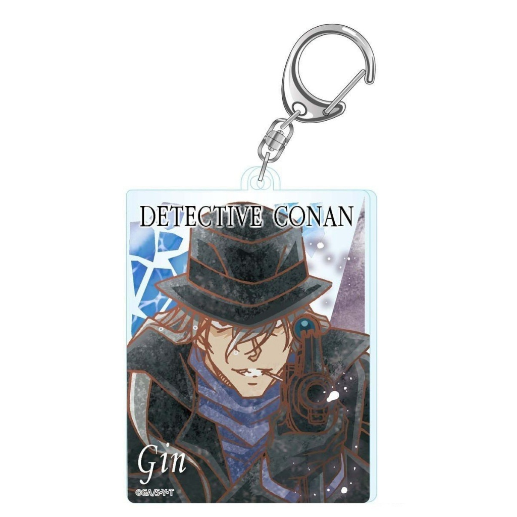 Móc khóa DETECTIVE CONAN Thám Tứ Lừng Danh ver MÀU NƯỚC CHỮ NHẬT keyring mica acrylic in hình anime chibi xinh xắn
