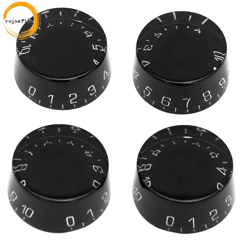 4 Đàn Guitar Điện Top Hat Núm Tốc Độ Âm Lượng Âm Thanh Điều Khiển Núm Tương Thích Cho Les Paul LP Phong Cách Đàn Guitar