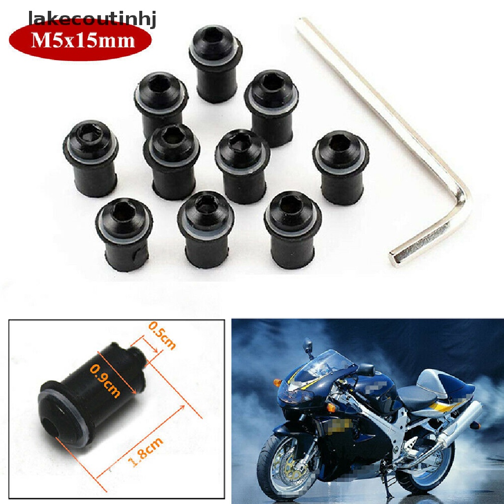 Bộ 10 Ốc Vít Vặn Kính Chắn Gió Xe Máy M5 15mm