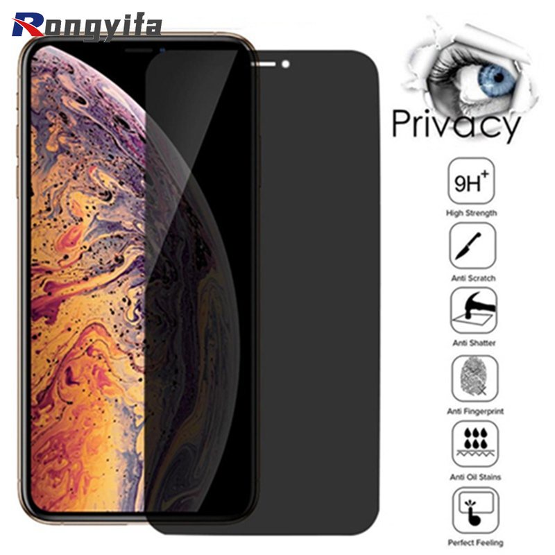 Ốp Điện Thoại Kính Cường Lực 9D Chống Nhìn Trộm Cho iPhone 14 Plus 13 12 11 Pro Max Mini XS Max XR X 7 8 6 6s Plus