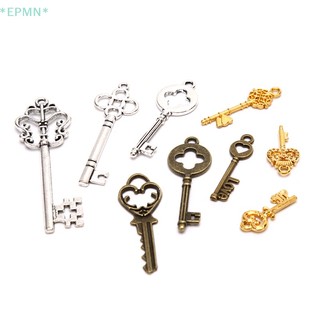 Set 13 mặt phụ kiện HWETR kim loại kiểu chìa khóa phong cách cổ điển để làm trang sức thủ công