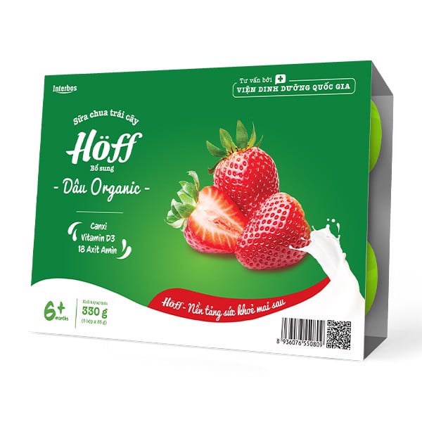 Sữa chua trái cây HOFF - vị dâu (lốc 6 hộp * 55gr) - hanzo2009