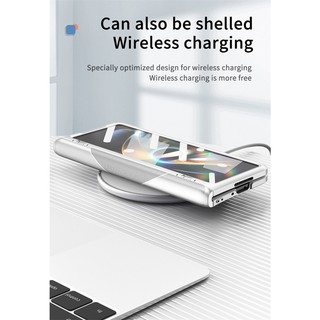 Ốp kính cường lực PC dạng giáp nam châm cho Samsung Galaxy Z Fold 4/Z Fold 3/Z Fold 2, có giá đỡ