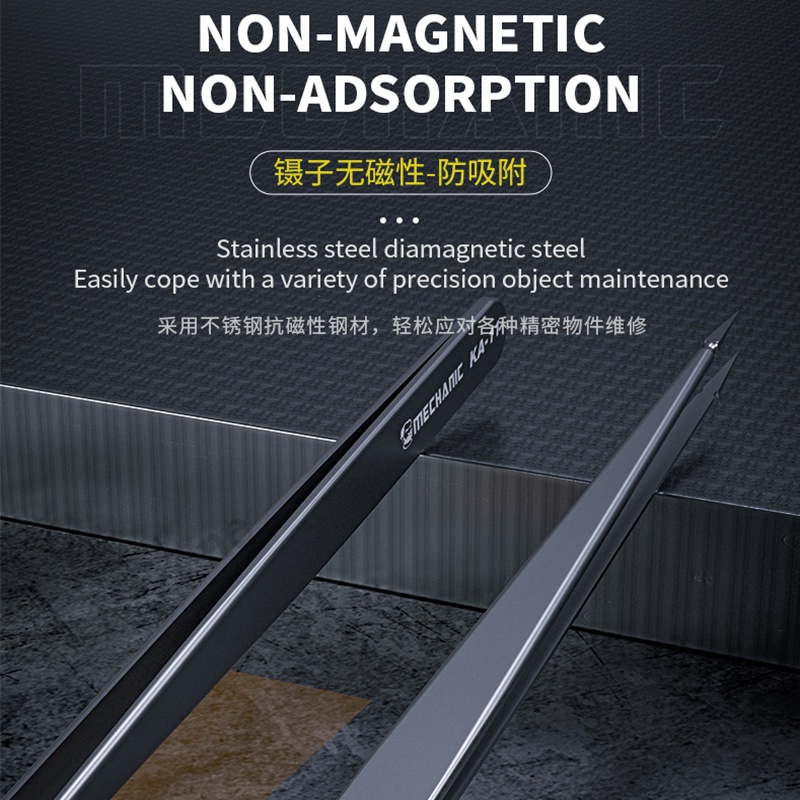 Mechanic KA-11 Nhíp Micromet thủ công mũi nhọn đặc biệt Chống từ tính Công cụ bảo trì điện tử chính xác chống hấp phụ