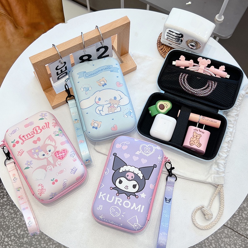 Túi Đựng Sạc Dự Phòng Dây Cáp USB Chống Thấm Nước Họa Tiết Pochacco Kuromi Hoạt Hình Dễ Thương Ốp