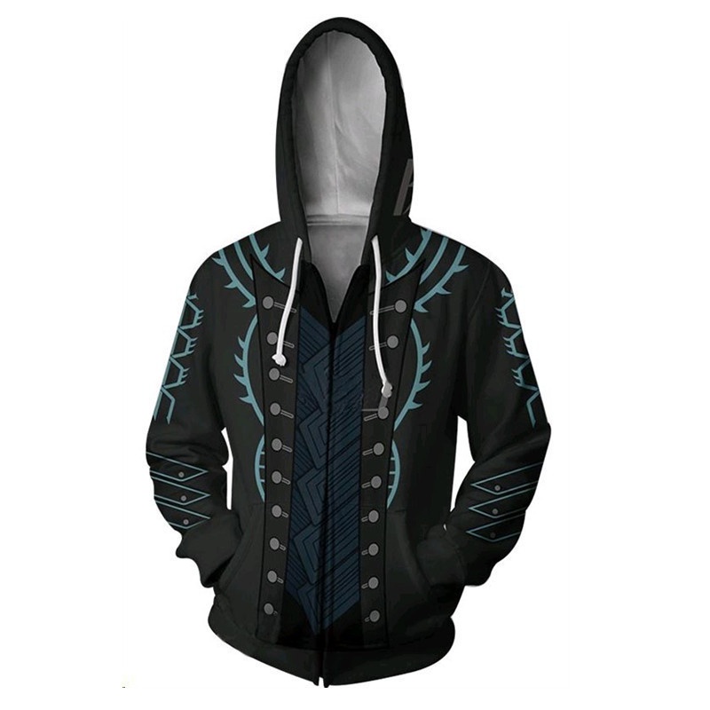 Áo khoác dài tay cosplay Vergil Devil May Cry 5 với thiết kế 3D, phù hợp unisex