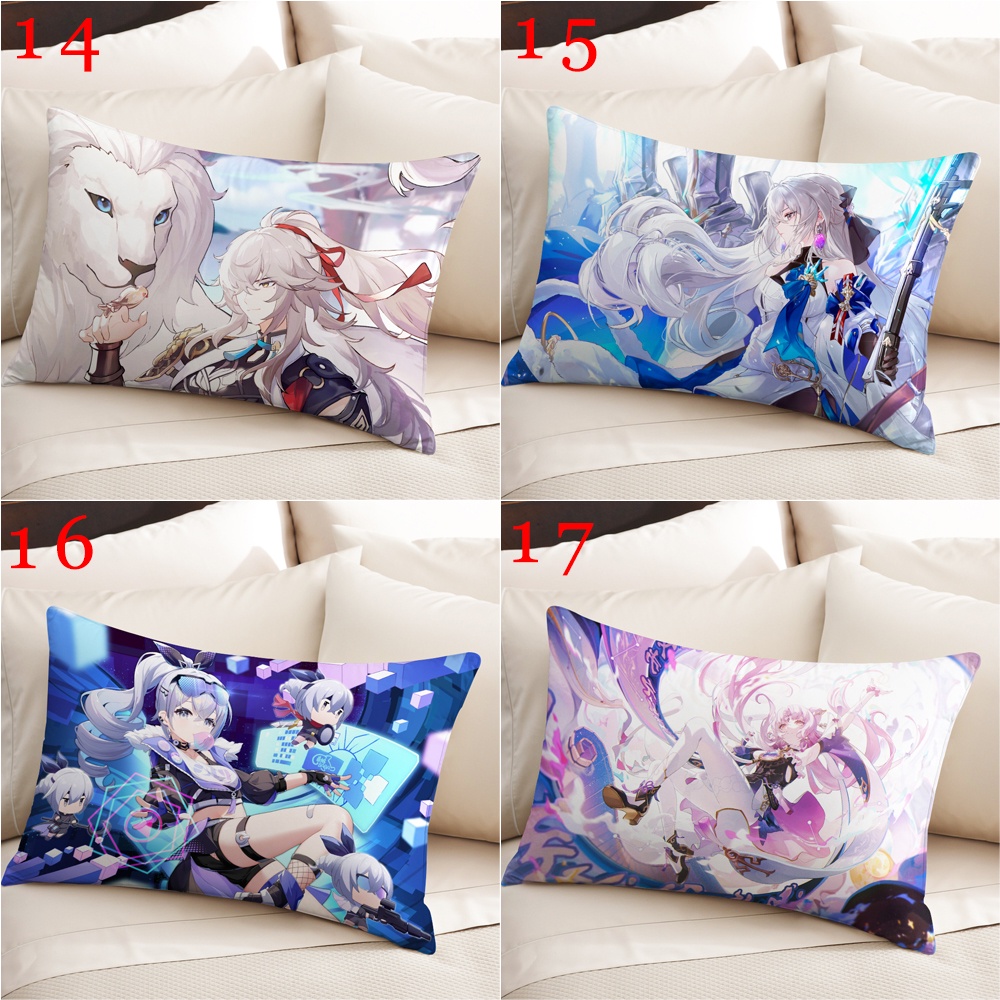 Honkai: Vỏ Gối Polyester Một Mặt Hình Chữ Nhật In Đường Ray Ngôi Sao March 7th /Seele /Himeko / Wolf /Jing Yuan / Tingyun Trang Trí Nhà Cửa (Không Kèm Lõi)