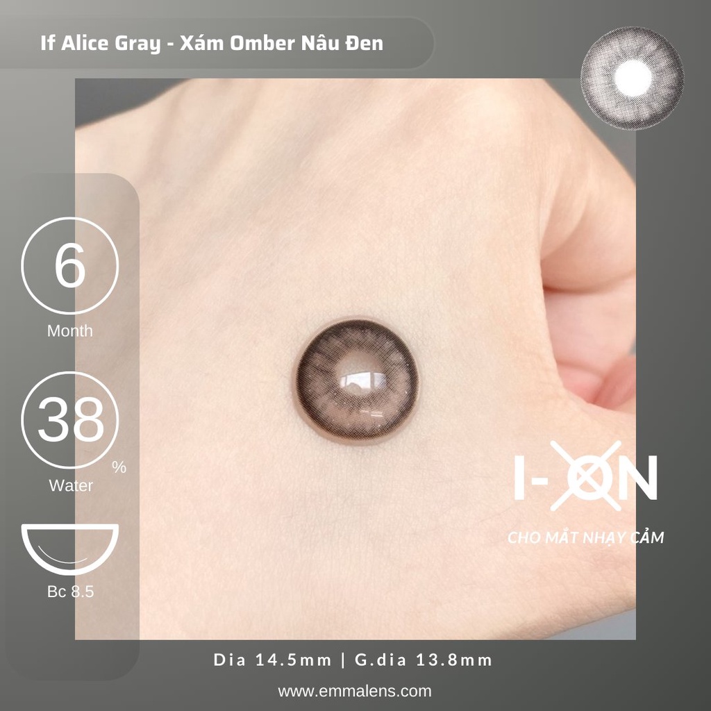 Kính áp tròng If Alice Gray | Lens xám khói tây giãn tròng | Emma Lens