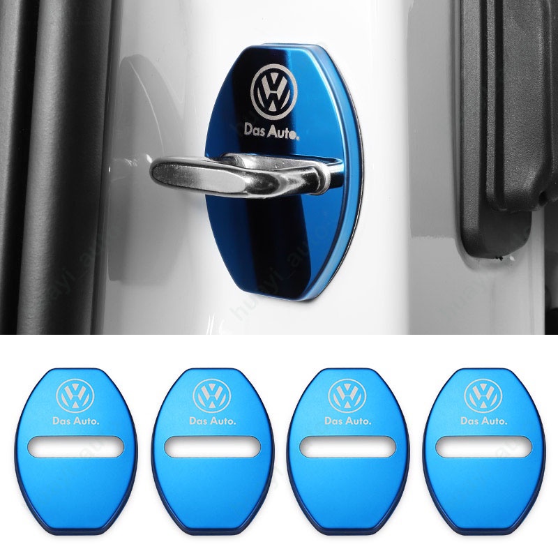 VOLKSWAGEN Set 4 Ốp Bảo Vệ Khóa Cửa Xe Hơi Bằng Thép Không Gỉ Cho Gol T-Ccross Nivus Saveiro Taos Polo Amarok Virus Tiguan Passat Arteon Golf Vento