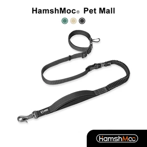 HamshMoc Dây Xích Chó Đa Năng Bungee Chó Chì Chống Sốc Phản Quang Với Tay Cầm Thoải Mái Móc An Toàn rảnh Tay