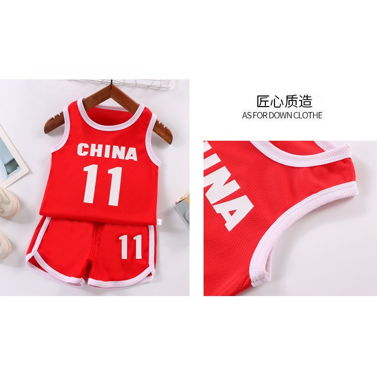 Trẻ Em Thể Thao Bóng Rổ Đồng Phục Mùa Hè Phù Hợp Với Bé Trai Áo Bóng Đồng Phục Quần Áo Trẻ Em Mùa Hè Bé Gái Áo Không Tay Hiệu Suất Quần Áo