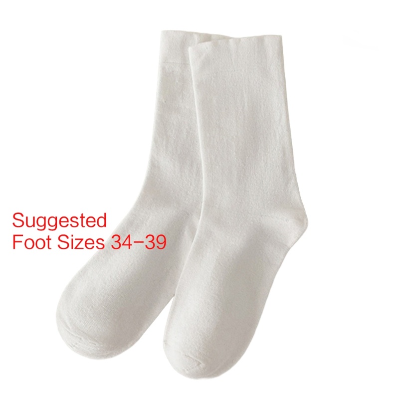 Mỹ Phong Cách Nhật Bản Nữ Màu Trơn Xuân Hè Rời Scrunch Cotton Vòng Chân Tất