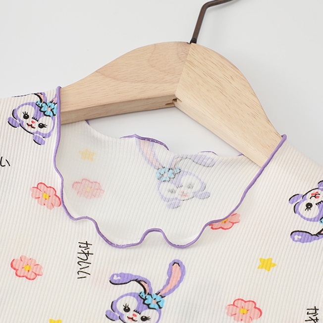 90-160cm Bé Gái Ice Silk Bộ Đồ Ngủ Trẻ Em Tay Ngắn Phù Hợp Với Bé Gái Mùa Hè Mỏng Điều Hòa Quần Áo Nhà Quần Áo Hai Mảnh Phù Hợp Với Hợp Thời Trang