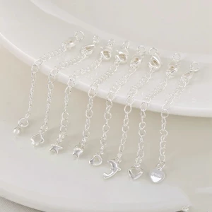 Chuỗi Nối Dài Tự Làm Bảo Quản Màu Sắc Sterling Bạc Màu Đuôi Dây Xích Với Lò Xo Tôm Hùm Khóa Điều Chỉnh Dây Xích Tự Làm Mở Rộng Vòng Tay Vòng Cổ Phụ Kiện