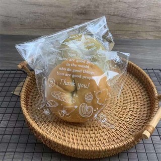 100 Chiếc StoBag Trong Suốt Đựng Bánh Ngọt In Hình Bánh Mì Nướng Thực Phẩm Bao Bì Kín Túi Tự Dính