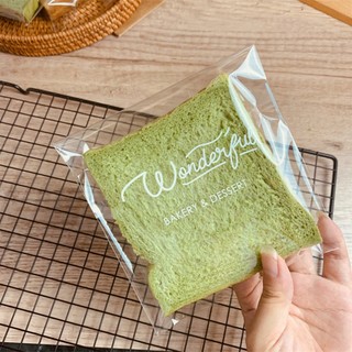 100 Chiếc StoBag Trong Suốt Đựng Bánh Ngọt In Hình Bánh Mì Nướng Thực Phẩm Bao Bì Kín Túi Tự Dính