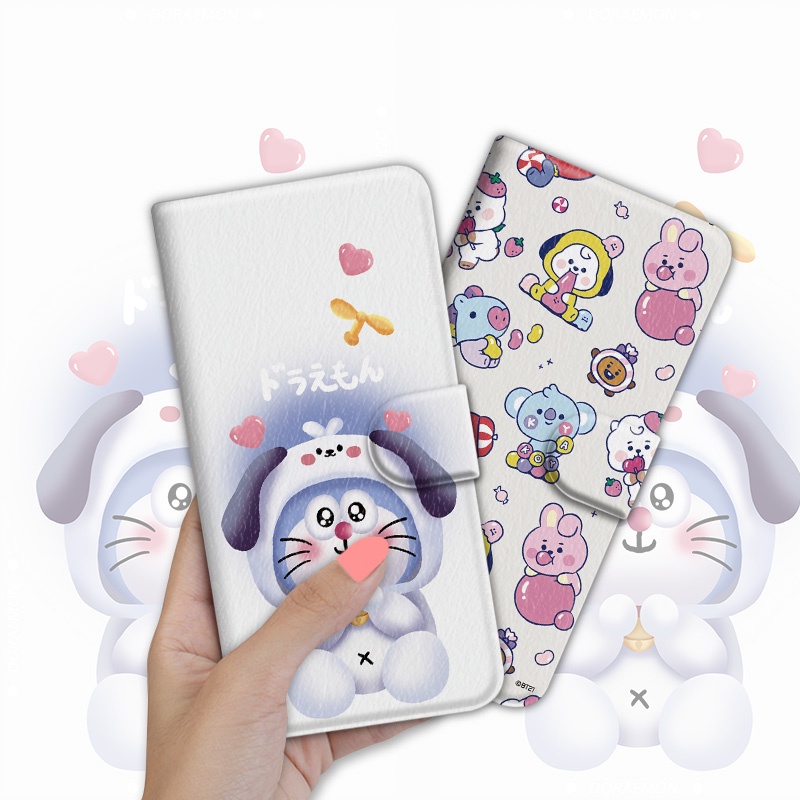 Bao Da Điện Thoại Nắp Lật Hít Nam Châm Hình Hoạt Hình Cho iPhone 7 / 8 Plus XR XS 11 Pro Max i8 SE3 Apple