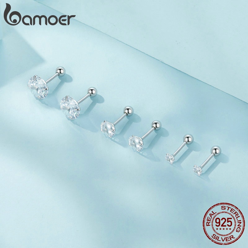 Bamoer Bông Tai Đính Đá 3 Kích Cỡ