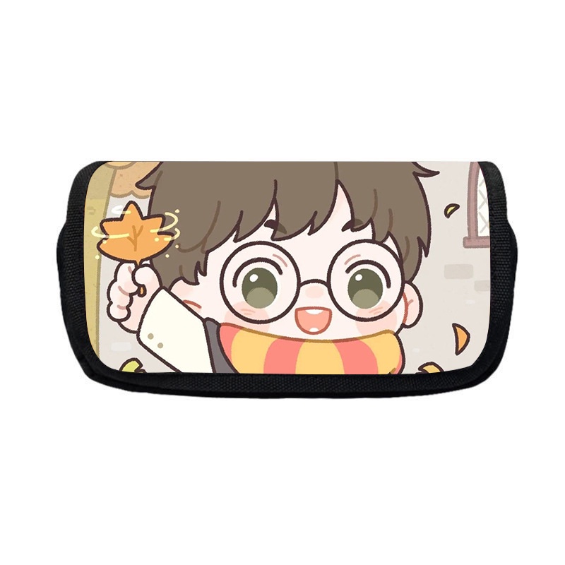 HK1 Harry James Potter Hộp Đựng Bút Sinh Viên Hộp Đựng Văn Phòng Phẩm Túi Dây Kéo Dung Tích Lớn Hoạt Hình Đáng Yêu Hai Lớp