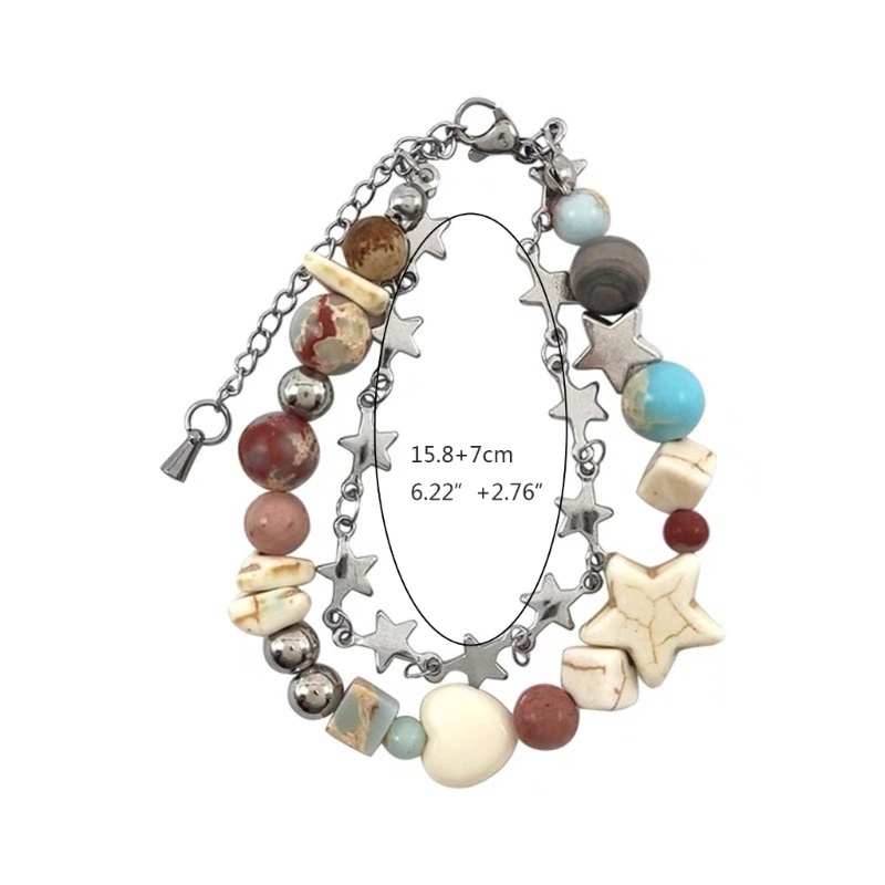 Coo vintage crystal star cườm vòng tay cho phụ nữ ngọt ngào thẩm mỹ vòng tay quyến rũ vòng tay trang sức thời trang harajuku