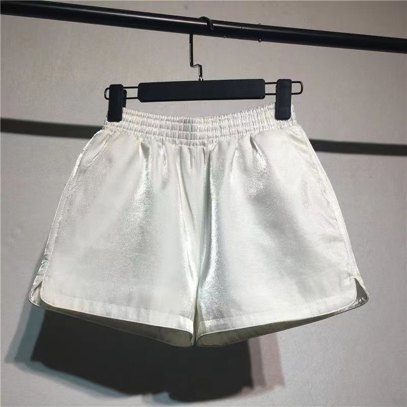 Flash Ice Silk Quần Short Mùa Hè Thường Ngày Rời Phong Cách Eo Nữ Plus Size Quần Short