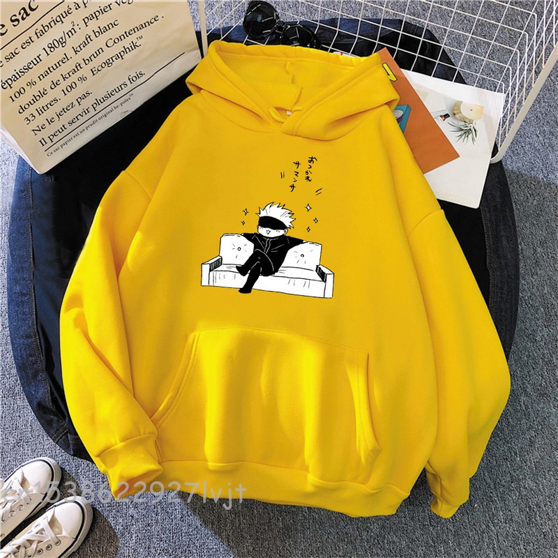 Jujutsu kaisen anime hoodie women gojo satoru print 2023 spring aesthetic sweatshirt harajuku streetwear tops