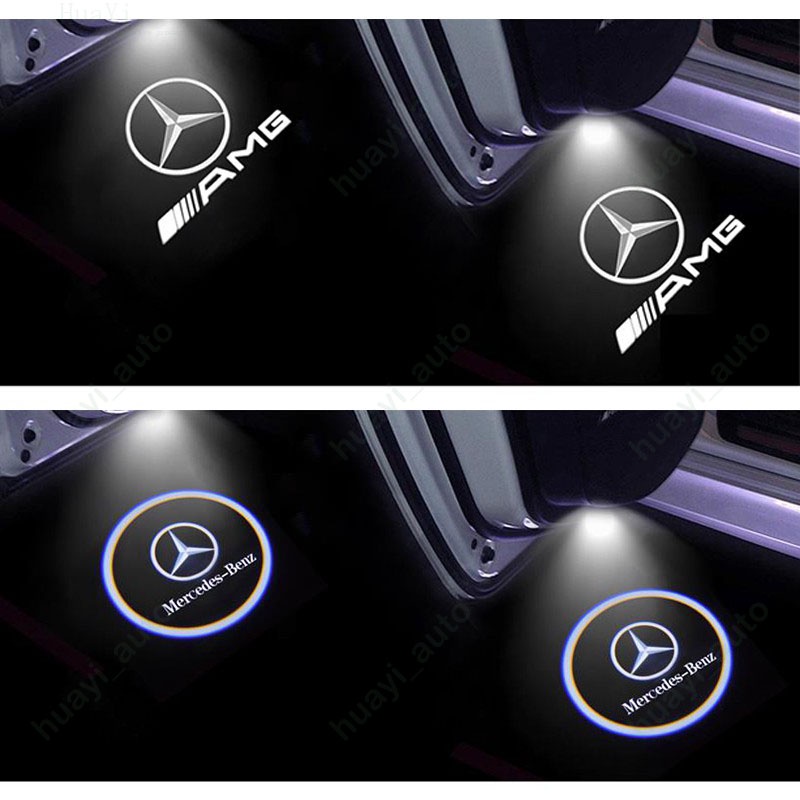 Bộ 2 Đèn Laser Chiếu Sáng Cảnh Báo Gắn Cửa Xe Hơi Mercedes Benz A B C E M Class GLA GLCGLE GLS