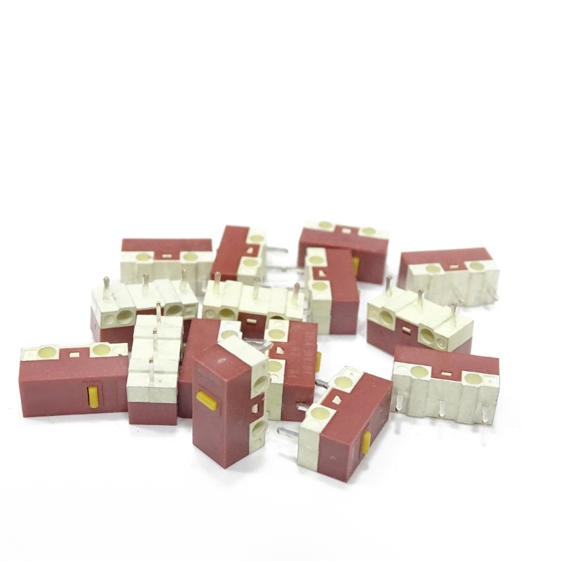 Ior 2 10 Chiếc HUANO Chuột Chính Hãng Micro Switch 3Pins 30M Click Chuột Micro Tắt Tiếng Nút Microswitch Set Chấm Vàng