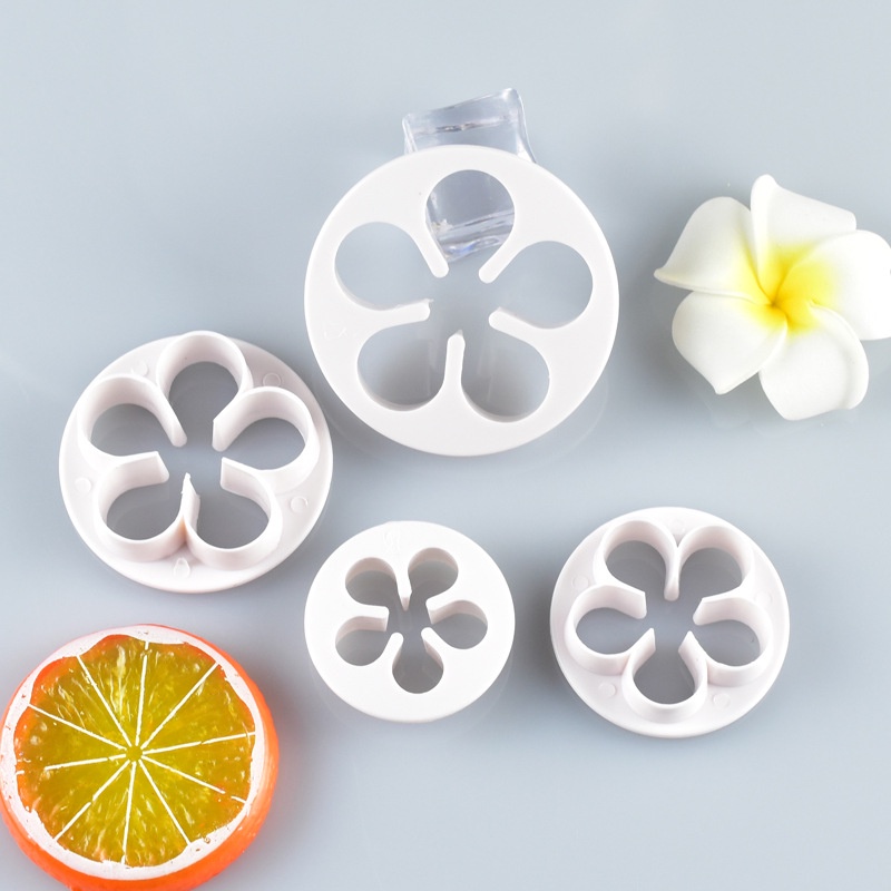 Set 4 Khuôn Cắt Bánh Quy Tạo Hình Hoa Mận / Dưa Hấu Độc Đáo Tiện Dụng
