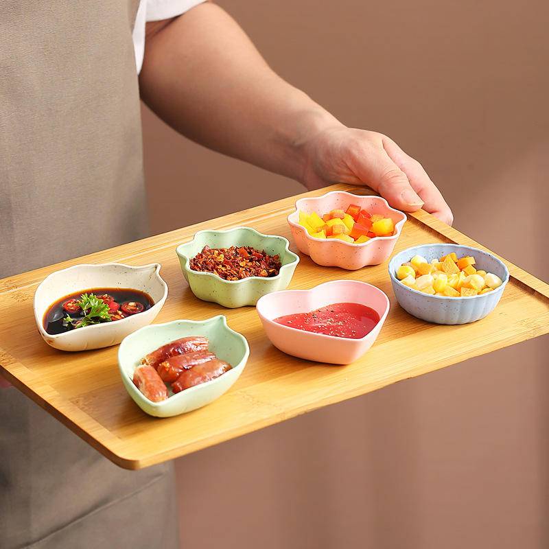 Đĩa Đựng Nước Chấm / Giấm Hình Hoa Mận / Lá Bằng Lúa Mạch Kiểu Nhật Bản Độc Đáo Tiện Dụng Cho Nhà Bếp