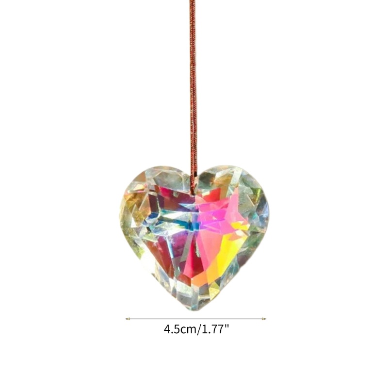 Ff 4 5cm pha lê trái tim lăng kính suncatchers cửa sổ sun catchers cửa hiên treo đồ trang trí cầu vồng nhà sản xuất mặt dây chuyền