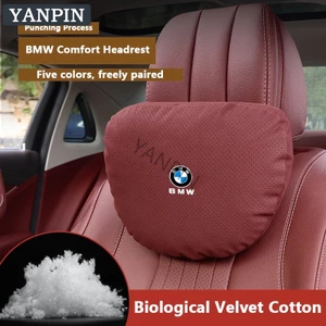 For BMW Car Suede Neck Protection Pillow Waist Pillow Perforated Breathable Biological Velvet Cotton Core E30 E36 E46 E90 F02 F07 F16 F30 F25 F10 F06 E34 E39 GS X1 X3 X5 X6 E70 E60 G20 G30 E34 E87