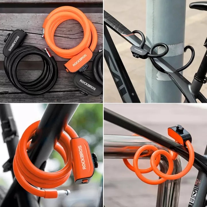 Rockbros Ổ Khóa Bằng Thép PVC Chống Trộm Dành Cho Xe Đạp