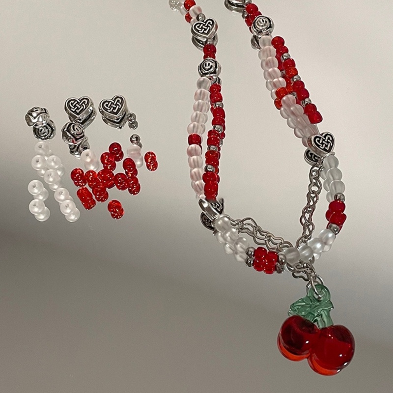 Vòng Cổ Chuỗi Hạt Hình cherry Thời Trang Hàn Quốc Ngọt Ngào Cho Nữ