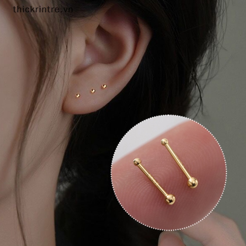Set 2 Khuyên Tai Hạt Nhỏ Đơn Giản Không Gây Dị Ứng Cho Nữ