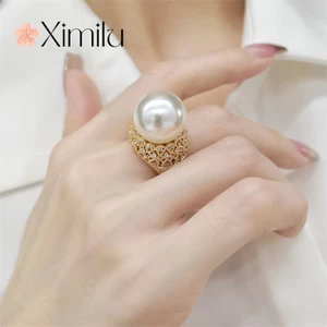 ⭐ Nhẫn Mạ Vàng / Bạc Đính Ngọc Trai Nhân Tạo Thiết Kế Độc Đáo Thời