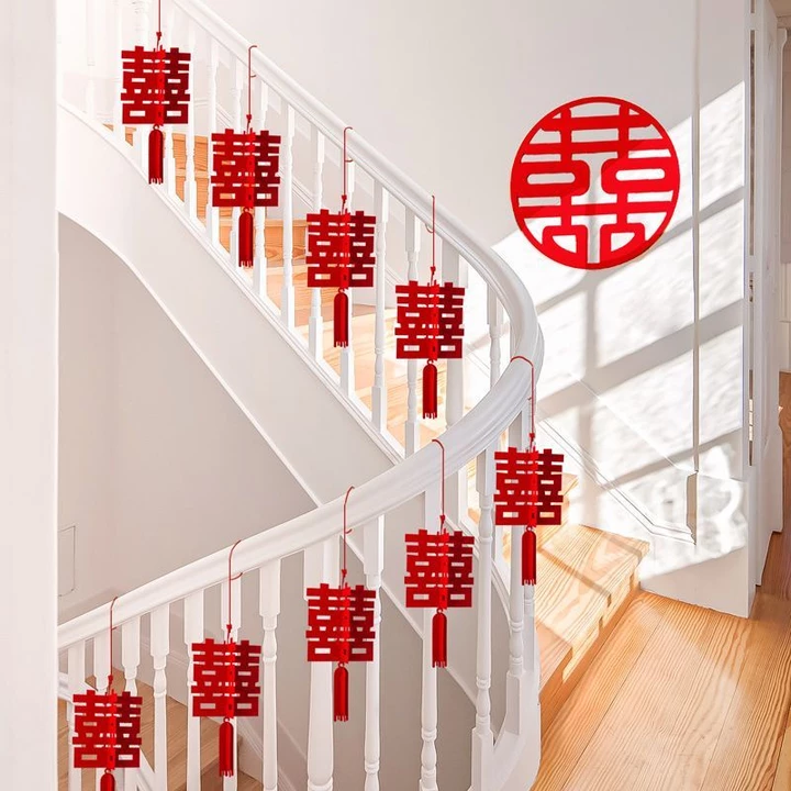 Đồ trang trí cầu thang đám cưới Đồ trang trí phòng đám cưới Bộ đồ trang trí nhân vật xi hành lang đám cưới Đồ Treo Nhà