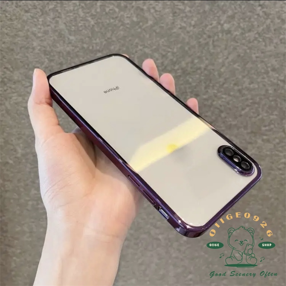 Ốp Điện Thoại TPU Mềm Trong Suốt Mạ Điện Chống Sốc Chống Rơi Cho iphone 6S / 7 / 8Plus X / XS XR XS MAX
