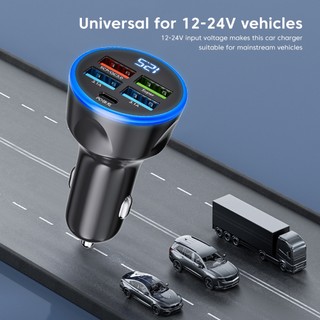 Tẩu Sạc Trên Ô Tô 5 Cổng USB Type C PD QC3.0