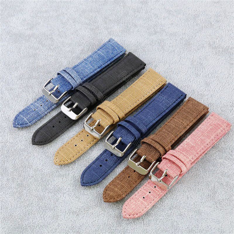 Dây Đeo Đồng Hồ Bằng Vải Denim Nylon Cổ Điển 10mm 12mm 14mm 16mm 18mm 20mm 22mm Dành Cho Nam Nữ