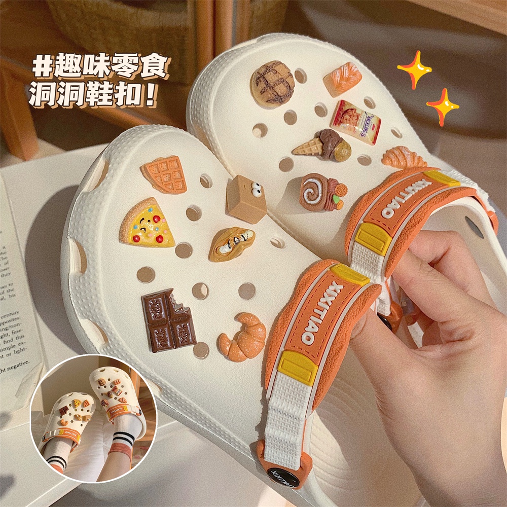 Khóa lỗ giày hoa 3D, phụ kiện DIY trang trí, dễ thương, có thể tháo rời